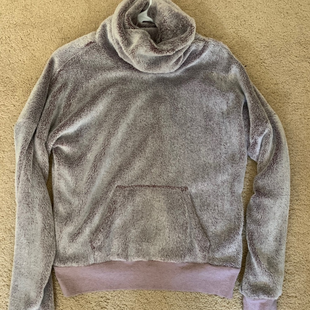 zella purple fluffy sweater